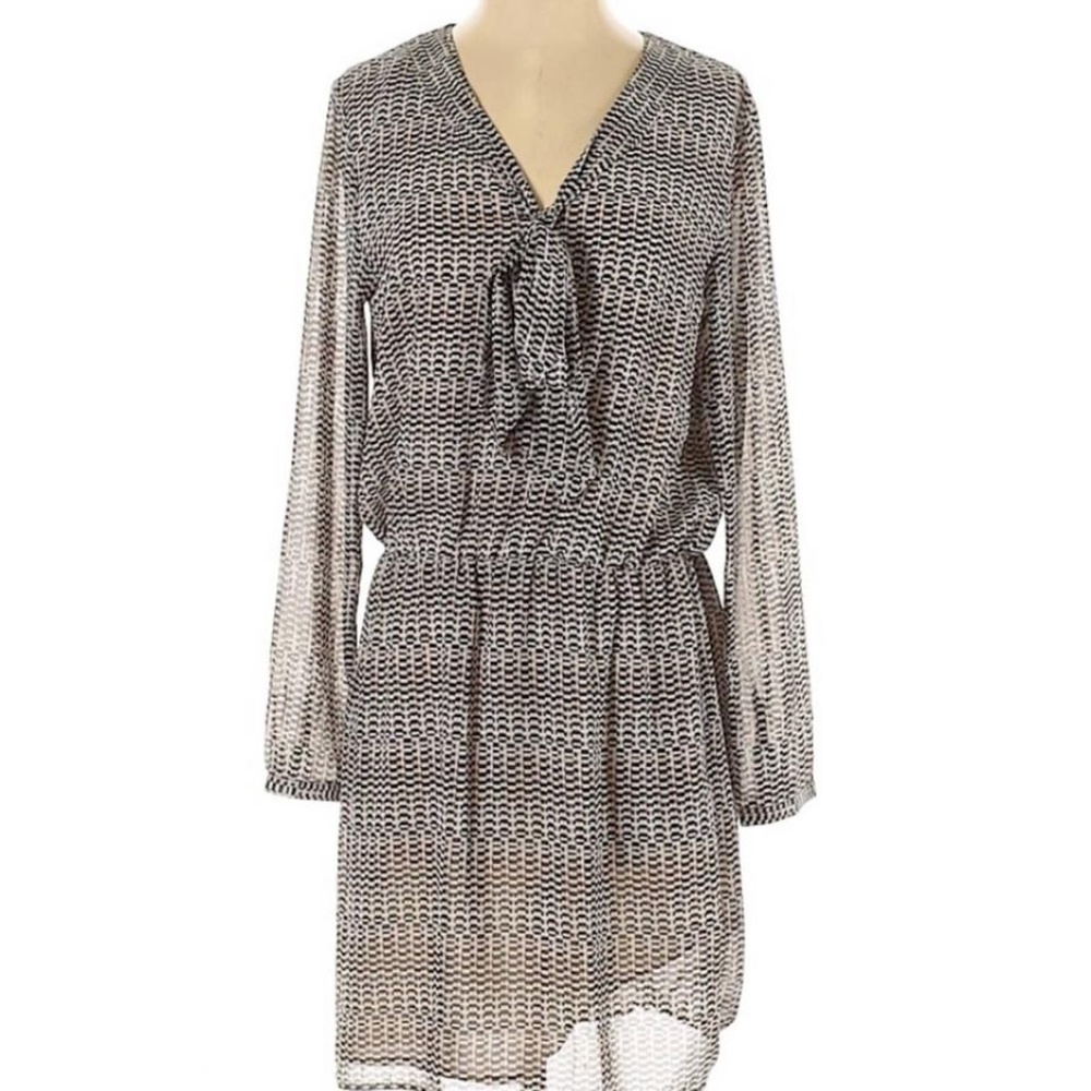 Mango MNG Tie-Front Printed Work/Office Dress